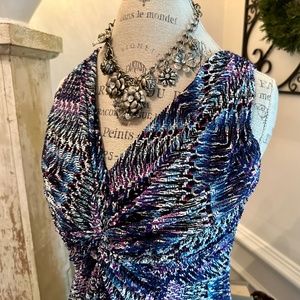 Chico’s Textured Maxi Dress 'Maida' Size 0 Stretch Fully Lined NWT